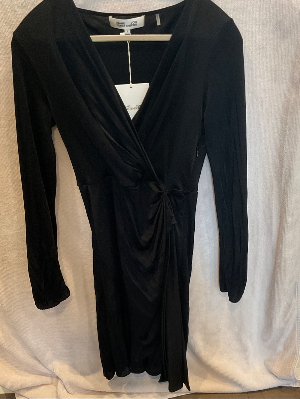 Diane Von Furstenberg Black Long-Sleeve Wrap Dress